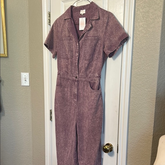 NWT Purple Denim Jumpsuit - Picture 1 of 11
